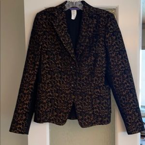 Jacquard blazer- bronze and black floral